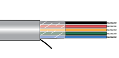 Alpha EcoCable&reg; Mini Unshielded Multiconductor Cable - 26 AWG 15 Conductor - Slate - 300V - 100 ft