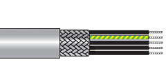 Alpha EcoFlex PUR  Braid Shielded Multiconductor Cable - 12 AWG 7 Conductor - Slate - 100 ft