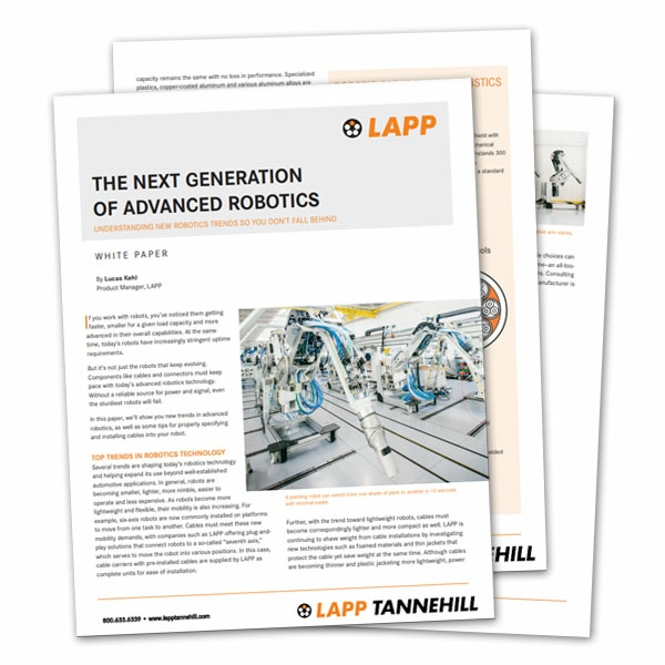 PDF Spread Thumbnail of LAPP's Whitepaper 'The Next Generation of Advanced Robotics'