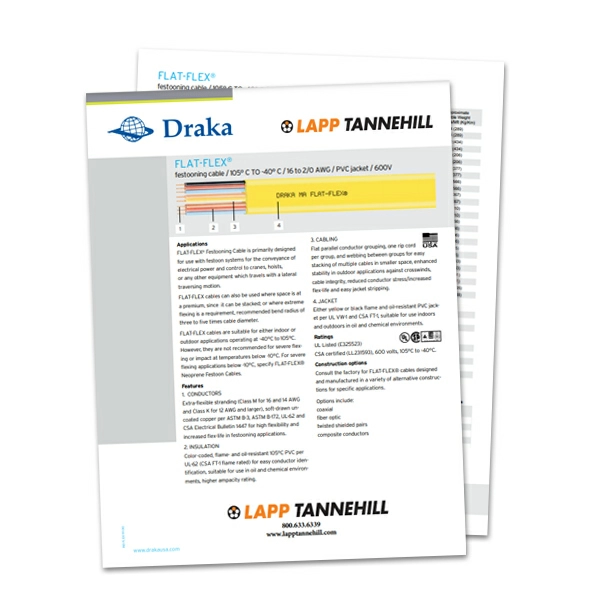 FLAT-FLEX Festoon Cable Spec Sheet
