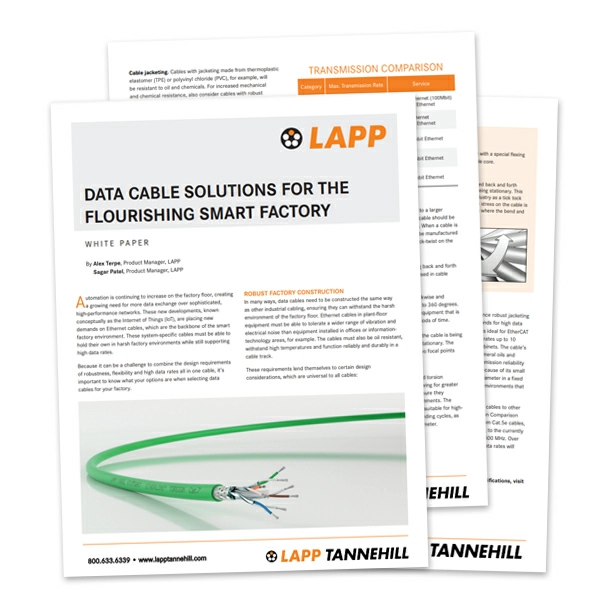 Whitepaper: Data Cable Solutions for the Flourishing Smart Factory