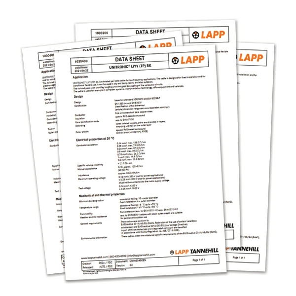 LAPP UNITRONIC® LiYY/LIYCY PVC Cables