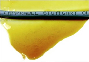 LAPP Oil Resistant Cable with oil spilling over cable