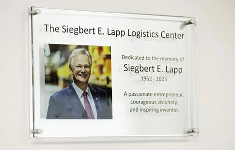 Siegbert E. Lapp Logistics Center Plaque